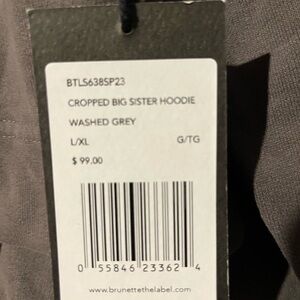 Brunette The Label Cropped Big Sister Hoodie